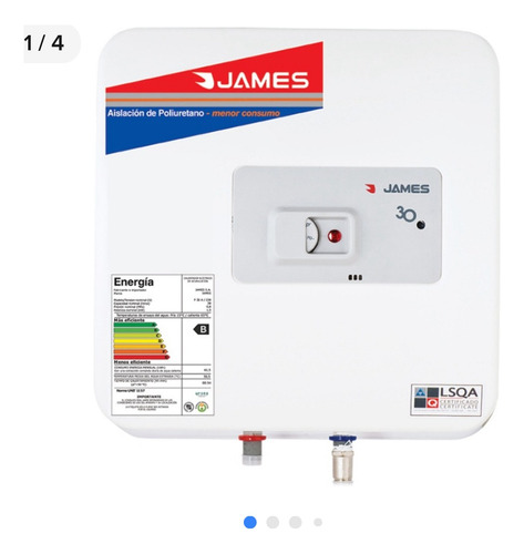 Termotanque Eléctrico James  Acero 20 Litros Blanco 230v