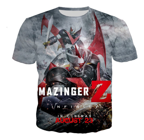 Playera De Manga Corta Con Estampado 3d Mazinger Z