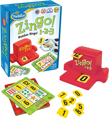 Juego De Bingo Numérico Think Fun Zingo 1-2-3 Para Niños De 