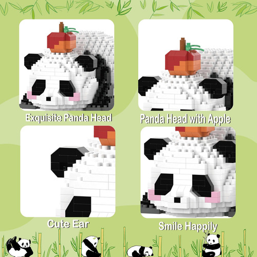 Mjddja Mini Building Blocks- Panda Mentirosa Con Fruta, De Y