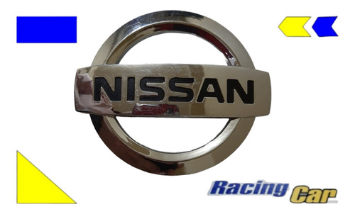 Emblema Redondo Plástico Cromado  Nissan  9 X 7.5 Cm. V3-65.