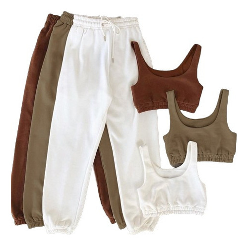Yf Chaleco Pantalones Largos Casual Conjunto De Dos Piezas