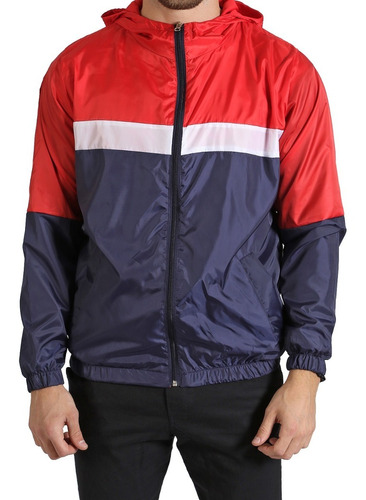 Campera Liviana Hombre Rompeviento Nylon Anorak Con Capucha 