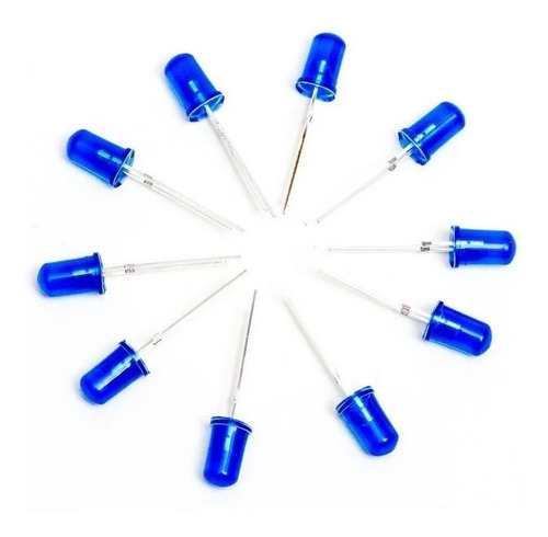 Pack 10 Leds 5mm Azul Difuso Arduino Anri