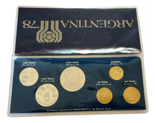 Monedas Mundial 78 Argentina Acuñacion 1977 Set Completo 