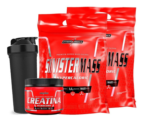 Combo 2x Sinistermass 3kg Cada + Creatina - Integral Médica 