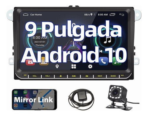 9 PuLG Auto Estéreo Pantalla Android Gps Wifi Camara Para Vw