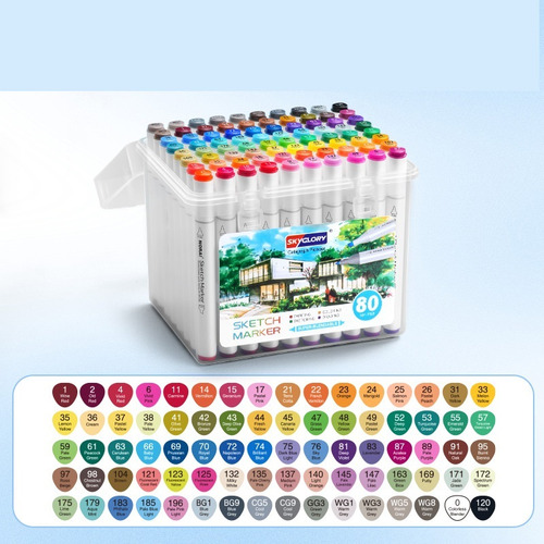 80 Marcadores Coloridos, Cores Empilháveis, Canetas