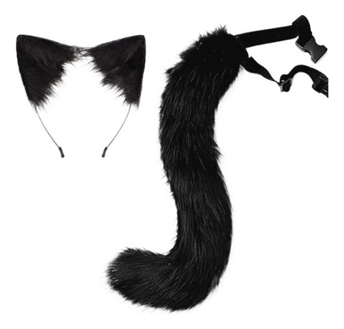 Gato Zorro Lobo Cola Y Orejas Traje De Halloween Cosplay