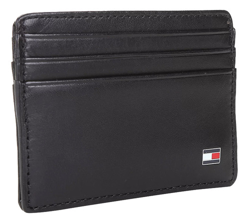 Carteira Tommy Hilfiger Couro Eton Cc Holder Preta