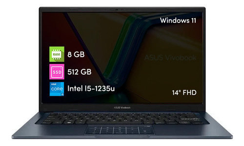 Notebook Asus Vivobook Intel Core I5 8gb 512ssd 14' Fhd W11
