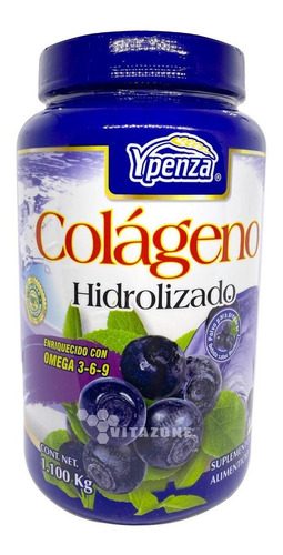 Imagen 1 de 1 de Suplemento en polvo Ypenza  Colágeno Hidrolizado sabor uva en pote de 1.1kg