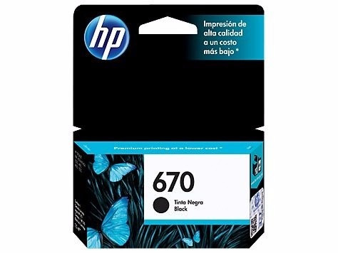 Cartucho Hp 670 (cz113al) Negro Vence: 2018 Ref. 10
