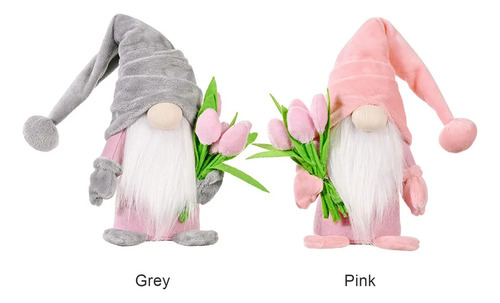 Muñeco De Peluche Gnomo Tulip Spring Christmas Grey