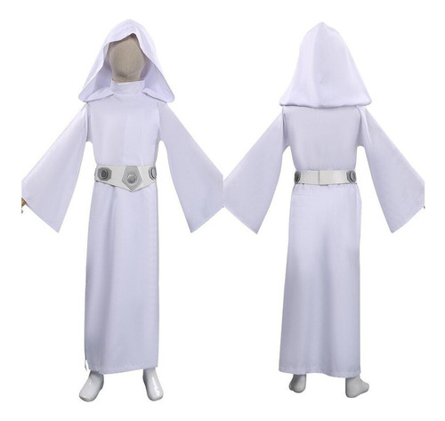 Vestido De Princesa Leia Blanco De Star Wars For Niños Y Ni