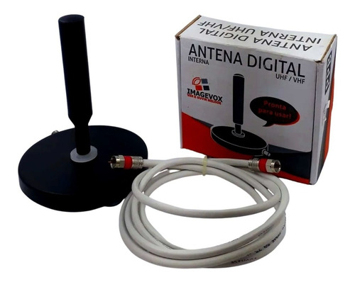 Imagem 3 de 5 de Kit Conversor Digital Hd Hdtv E Antena Interna Digital De Tv