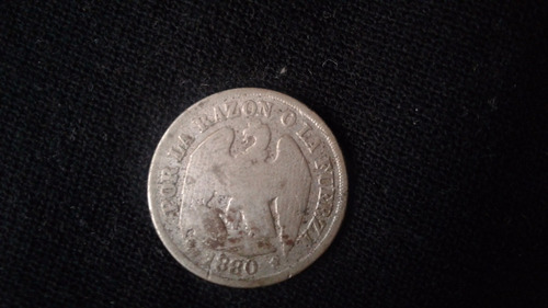 Moneda Un Decimo Plata 1880 (p03) (Usado)