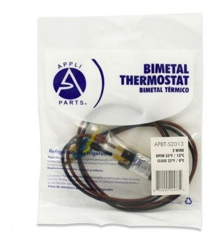 Bimetal Termico Tipo Asiatico 2 Cables Abre 13c Cierra 0c 