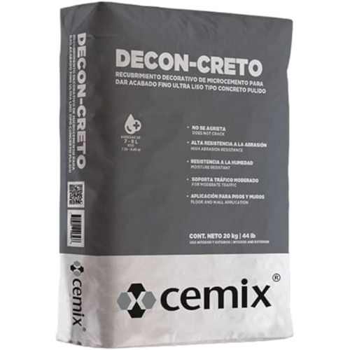 Recubrimiento Acabado Concreto Aparente Decon-creto 20 Kgs