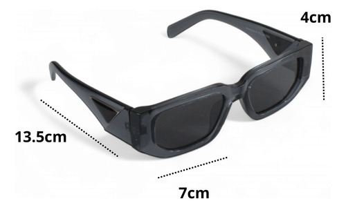 Lentes De Sol Rectangulares Estilo Moderno Unisex Gris Gris Oscuro Gris Oscuro