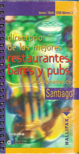Directorio Mejores Restaurantes Bares Y Pubs Santiago 1998