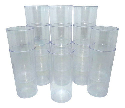 Vasos De Plástico Transparente Vasos Acrílico Alto 250ml X20
