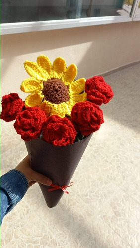 Ramo De Flores De Crochet 