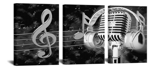 Biuteawal Música Pinturas Artísticas Arte De Pared Micrófono