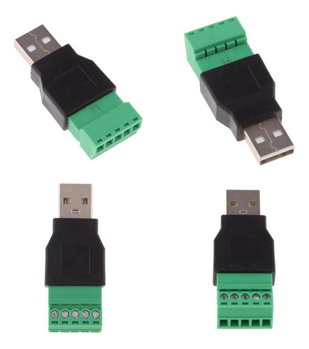 Paquete De 4 Terminales De Tornillo Usb 2.0 Tipo A Macho A 5