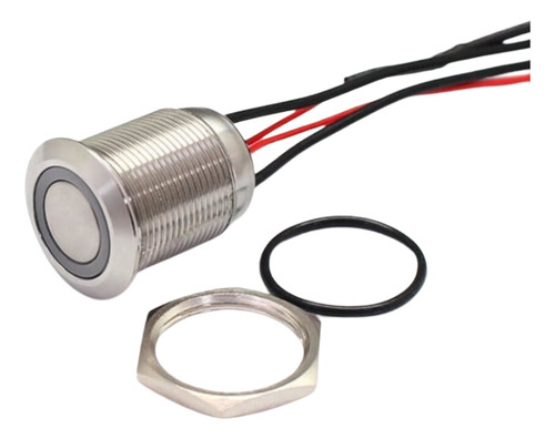 Interruptor Pulsador De Metal Impermeable, 12mm, 5v Blanco