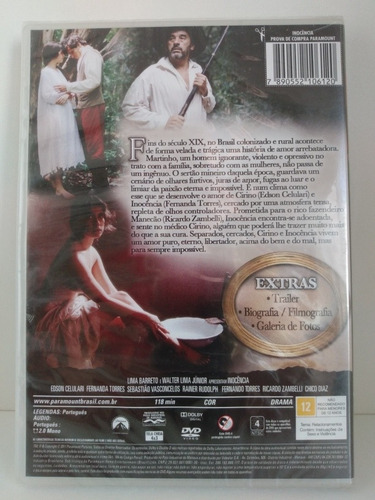 Dvd Filme Inocência - Walter Lima Jr. - Lacrado!