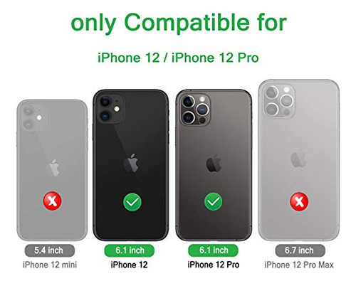 Funda Para iPhone 12/ iPhone 12 Pro Negro Azul 6.1 PuLG Uso