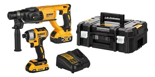 Combo Rotomartillo+ Atornillador Dewalt Dck260d1p1t-ar Color Amarillo Frecuencia 50 Hz - 60 Hz