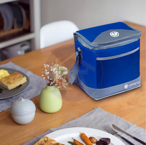 Bolsa Térmica Soft Cooler 7 Litros Praia Bebida Unitermi Cor Azul E Cinza Voltagem Da Bateria Não Se Aplica