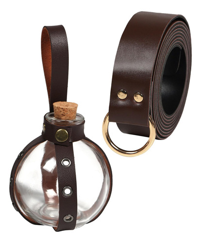 Cinturón Accesorios Medievales Hecha A Anillos Marrones