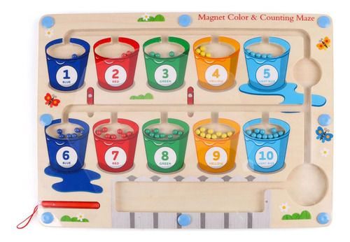 Laberinto Magnético De Color Y Número, Tablero De Juego Magn