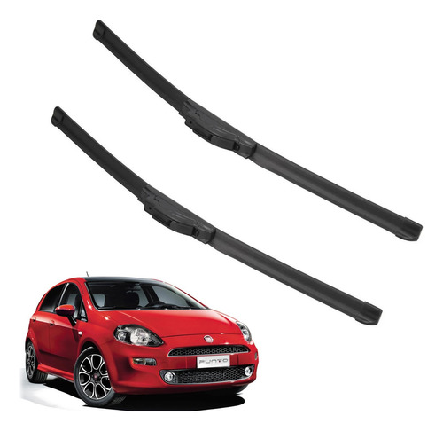 Kit 2 Escobillas Delanteras Flex Goma Fiat Punto 2008-2021