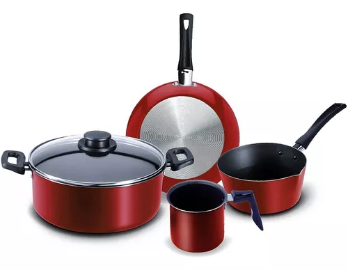 Batería De Cocina Ekco De Aluminio 5 Piezas Color Negro