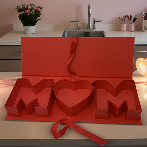 Caja De Flores Con Forma De Letra Vacía, Arreglo Rojo