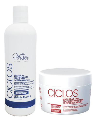 Portier Ciclos Shampoo 500ml + B-tox Mask Capilar 250g