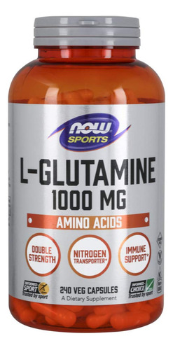 L-glutamina 1000 Mg Now Amino Acidos 240 Capsulas