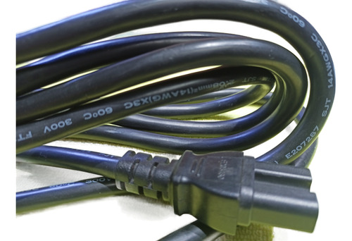 Cable Poder Nena 5-15p A Iec 320 C15 3x 14awg 2.3 Mtrs.