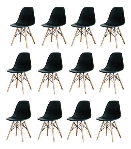 Silla Eames Moderna 12pz Minimalista Para Comedor Y Oficina