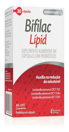 Suplemento Alimentar Probióticos Bifilac Lipid 30 Cápsulas