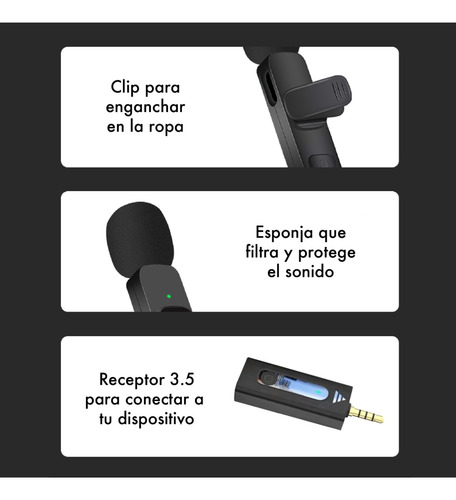 Microfono Corbatero Inalambrico 3.5mm 2 Mic Periodista
