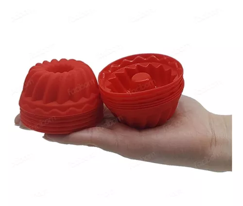 Jogo De Forma Redonda Com 12 Peças Totalmente De Silicone Para Bolos  Bolinhos Cupcake Pudim Queijadinha Desenforma Fácil