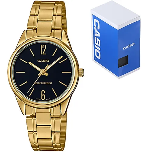 Reloj Casio Ltpv005 Mujer Dorado Negro Watchsalas* Full