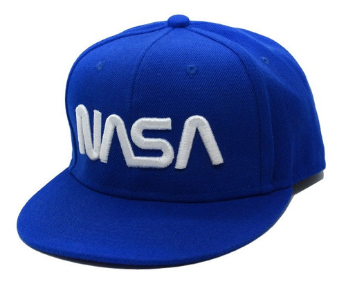 Gorra Bordada Nasa Logo Relieve Gabardina Azul