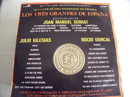 Lp Los Tres Grandes De España 30 Exitos De Oro 3 Discos