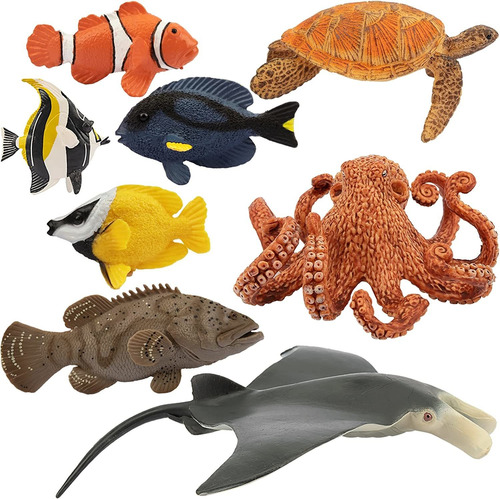 Toymany 8 Figuras De Animales Marinos De Juguete Para N...